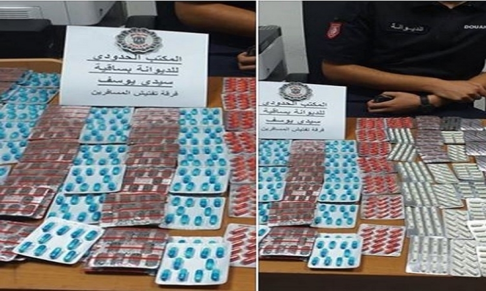 ساقية سيدي يوسف / احباط تهريب 1700 حبة دواء نوع Edgar و Prerica و Gabamim