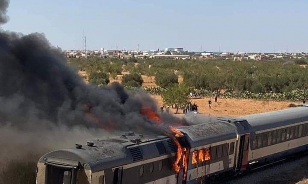 صفاقس : اندلاع حريق بالقطار