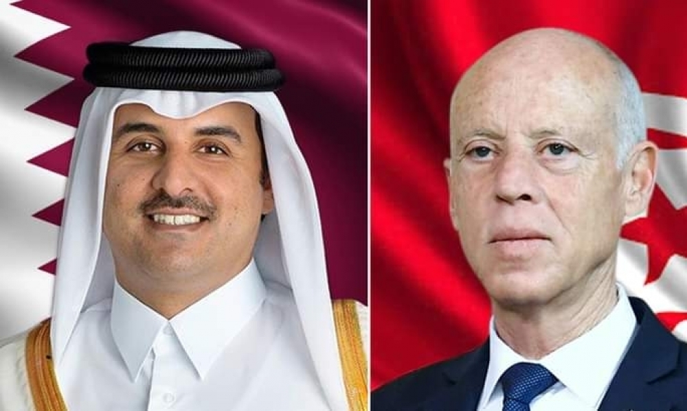تعزيز التعاون الثنائي بين البلدين محور مكالمة هاتفية بين رئيس الجمهورية وأمير دولة قطر 