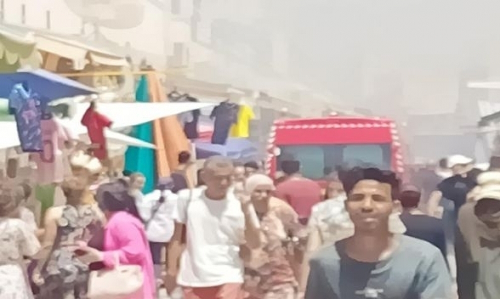 السيطرة على حريق إندلع بمحليين تجاريين بسوق الصناعات التقليدية بنابل