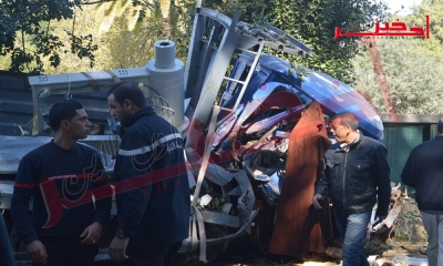 متابعة /  حادثة البلفيدير : صور للشاحنة التي دهست مواطنا و تسبّبت في جرح 10 آخرين