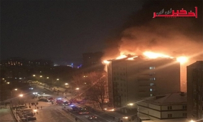 روسيا: إجلاء 130 شخصا من بناية إلتهمتها النيران